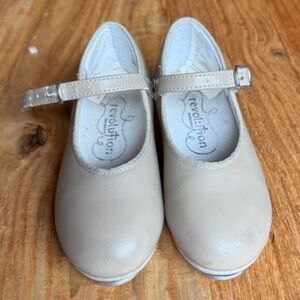 Gently Worn Revolution U-Shell Tap Shoes - Dark Tan - Size 11.5